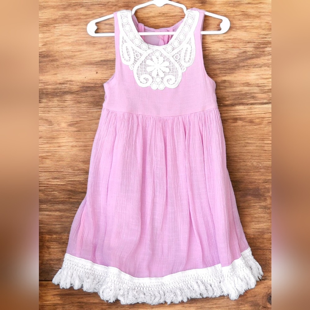 Good Lad Pink and White Pleated Sundress
